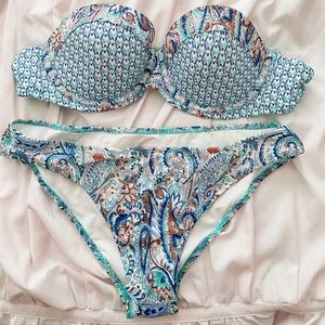 Victoria’s Secret Strapless Bikini Blue Print